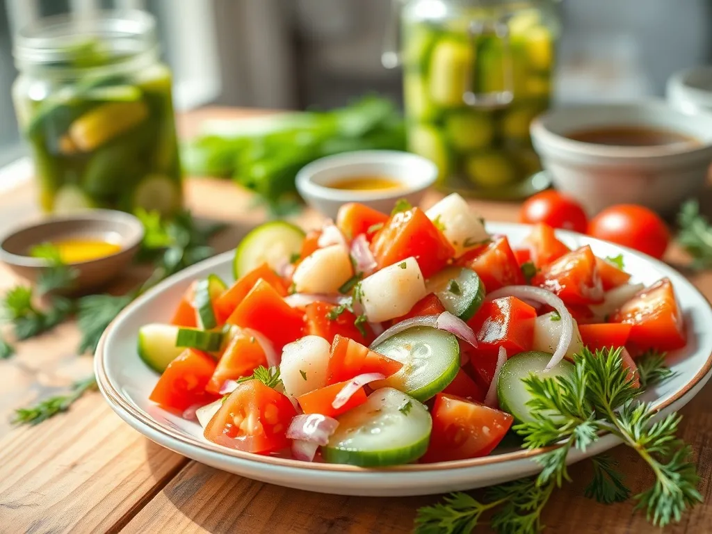 Prosta sałatka z ogórkiem kiszonym: szybki przepis na pyszne danie