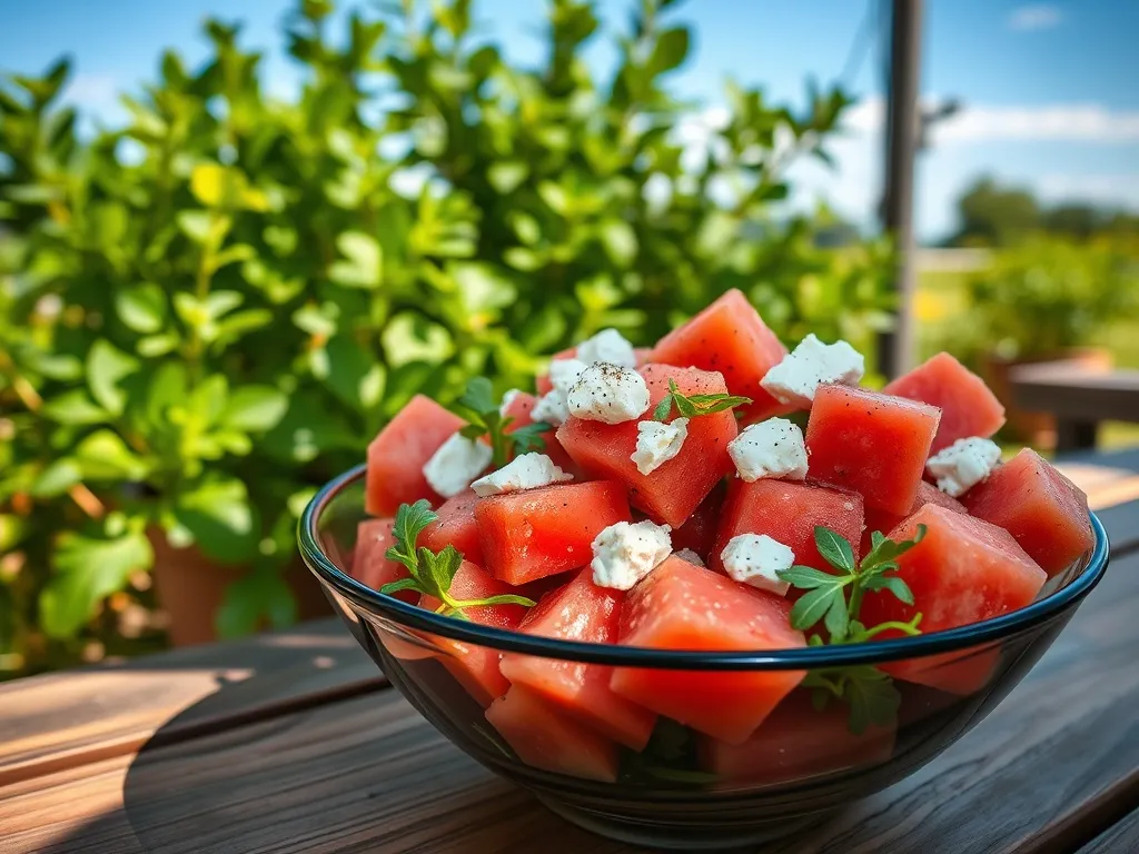 Sałatka z arbuzem fetą i rukolą: orzeźwiający przepis na lato